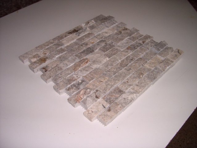 mozaic pe plasa  silver natur 8x24x12cm 30x30